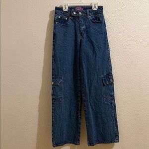 Edikted Deep Blue Wide-Leg Jeans